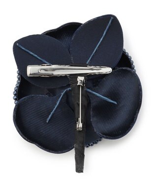 23区 パールトリミング コサージュ ネイビー系