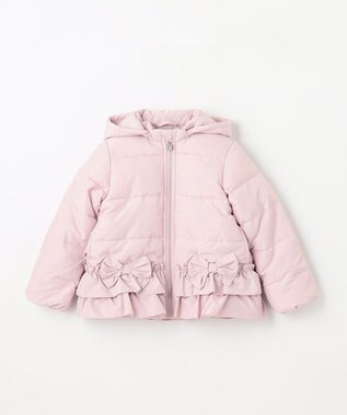 ANY KIDS 【洗濯機OK】中綿リボンコート ピンク