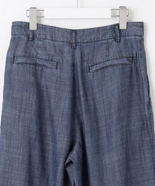 自由区 【洗える・XSサイズあり】テンセルリネンデニムワイド パンツ ネイビー系