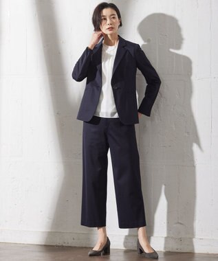 J.PRESS LADIES 【セットアップ対応・洗える・抗菌防臭】T/Cポンチ テーラード ジャケット ネイビー系