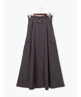 Te chichi カーゴフレアスカート チャコールグレー