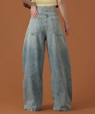 WEGO ラインストーンbackロゴデニム デニム淡色