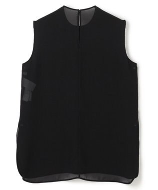 BEIGE， 【洗える】FLEUR / バックシアーノーカラーブラウス Black