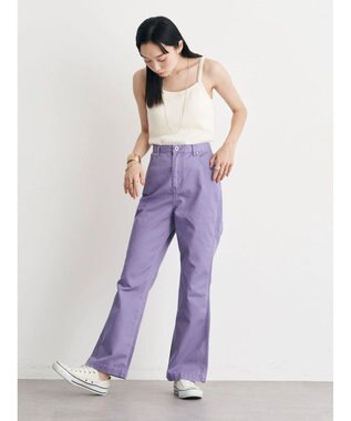 earth music&ecology カラーフレアパンツ Purple