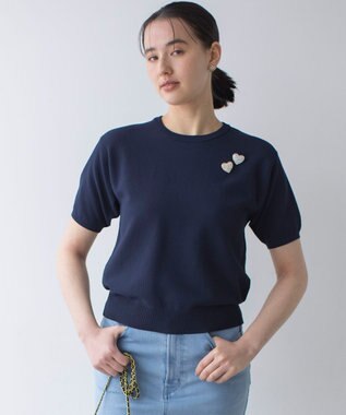 組曲 【人気につき再販決定！】ハートストーンブローチ ゴールド系