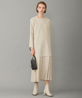 ICB 【洗える】リサイクルポリエステルハイゲージ ドッキングワンピース トープ系