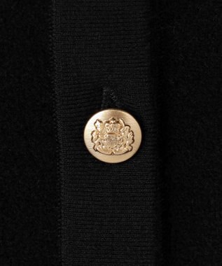 23区 【洗える】ベロアニット カーディガン ブラック系