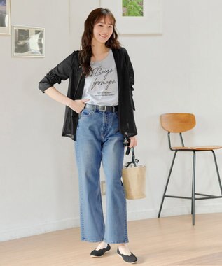 Tiaclasse L 【洗える】ドレープカーディガン ブラック