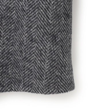ICB WoolRever ノーカラーショートコート ヘリンボーン系