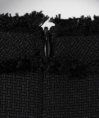 Feroux ツイードミディ ワンピース ブラック系