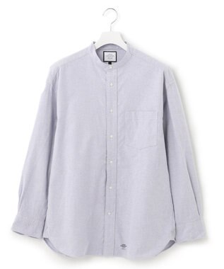 J.PRESS YORK STREET 【UNISEX】起毛オックスフォードシャツ/バンドカラー サックスブルー系
