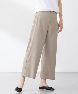 J.PRESS LADIES L 【洗える・イージーケア】ソフトタイプライター セミワイド パンツ ベージュ系