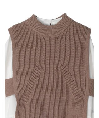 earth music&ecology ＳＥＴ２点　ベスト＋チュニックブラウス Mocha