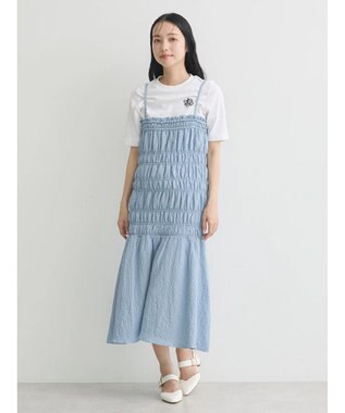 earth music&ecology ２ｗａｙシャーリングキャミワンピース Blue