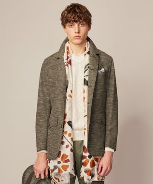 【イタリア素材/軽量/ストレッチ】バックプリントジャージー ジャケット