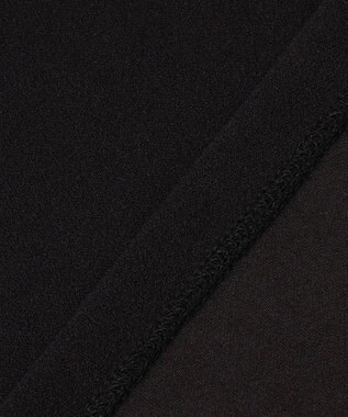 ICB L 【洗える】ジョーゼットジャージー 異素材コンビプルオーバー ブラック系