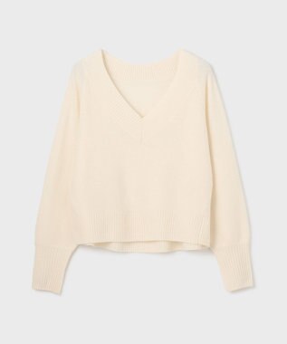 GRACE CONTINENTAL Ｖネックラムニットトップ ホワイト