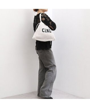 UNBILLION カシュカシュ cachecache / メッセージラメニット2wayバッグ ホワイト