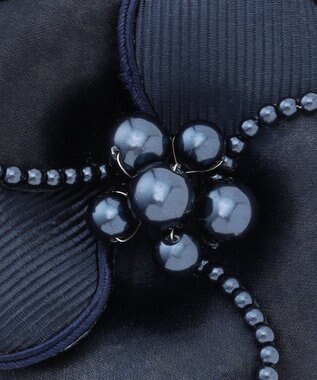 23区 パールトリミング コサージュ ネイビー系