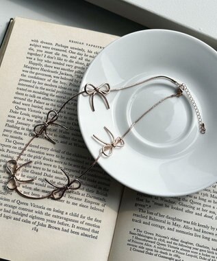 WEGO Lメタルリボンチェーンネックレス ピンク