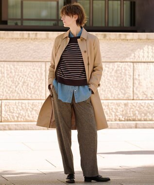 J.PRESS LADIES S ラメツイード セミワイド パンツ ブラウン系