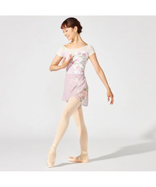 Chacott 【MAY NAGAHISA】巻きスカート グレイッシュローズプリント