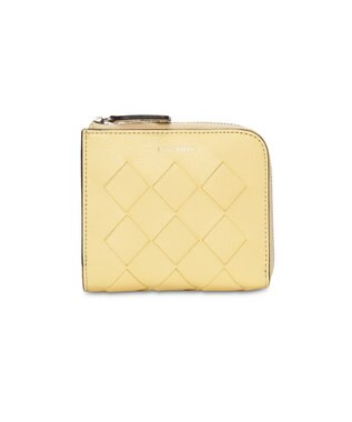PELLE BORSA メッシュL字ファスナーミニ財布 Chrono Weave クロノウィーブ 5842 クリームイエロー