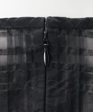 23区 【エステータ】シャドーチェック アシンメトリー ワンピース ブラック系