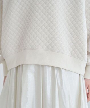 Green Parks ショート丈キルトロゴプルオーバー Off White