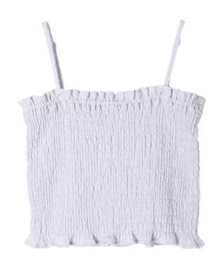 earth music&ecology ＳＥＴ２点シアークロップドシャツ×シャーリングタンク Blue