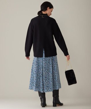 自由区 【洗える】スパングルミドルゲージ ニット ブラック系