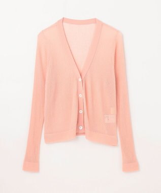 GRACE CONTINENTAL リブシアーニットカーディガン ピンク