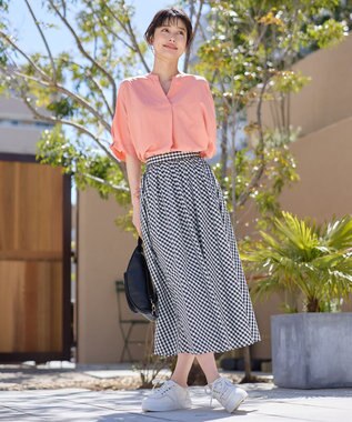 ANY L タックスリーブブラウス コーラル