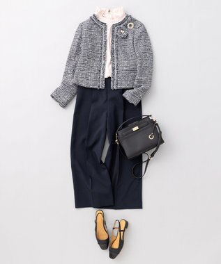 組曲 ベルトデザインスクエアショルダーバッグ ブラック系