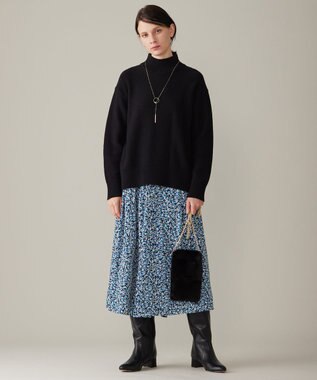 自由区 S 【洗える】スパングルミドルゲージ ニット ブラック系