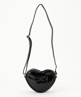 ANY KIDS エナメルハート型 ショルダーバッグ ブラック