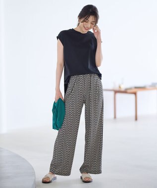 ANY 【汗ジミ防止加工】シルケットスムースノースリーブプルオーバー ブラック