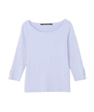 YECCA VECCA 袖釦7分袖リブニット Off White