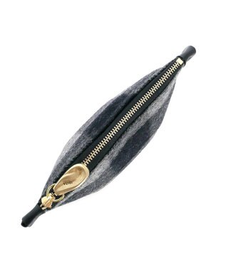 IBIZA プエブロ　ウール/牛革　ポーチ グレー