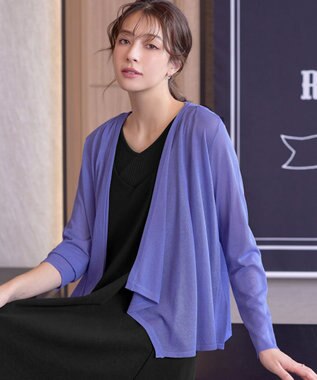 Tiaclasse L 【洗える】ドレープカーディガン パープル