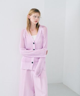 uncrave メッシュニット カーディガン ライトピンク