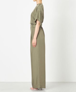 NAVE 【ReNAVE・セットアップ可/洗える/UVケア/接触冷感】フィブリルシャンブレー ワイドパンツ カーキ系