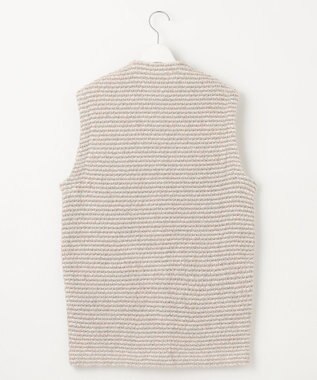 自由区 L ツイード調ニット ジレ ベージュ系