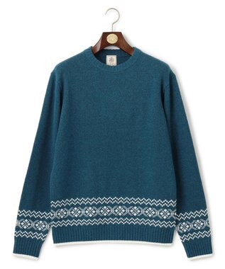 J.PRESS MEN 【WEB限定】フェアアイル クルーネックニット グリーン系