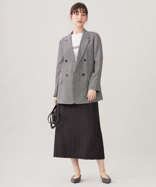 自由区 【セットアップ対応・洗える】フリンジジャガード スカート アッシュ