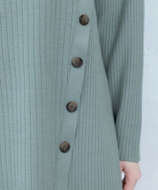 Tiaclasse L 【洗える】1枚でもレイヤード効果のあるサイドボタンチュニック ミント