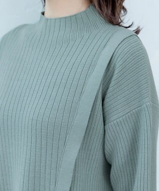 Tiaclasse L 【洗える】1枚でもレイヤード効果のあるサイドボタンチュニック ミント