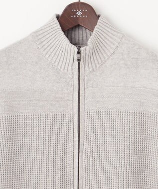 JOSEPH ABBOUD 【キングサイズ・洗える】コットンバルキーニットブルゾン ライトグレー系
