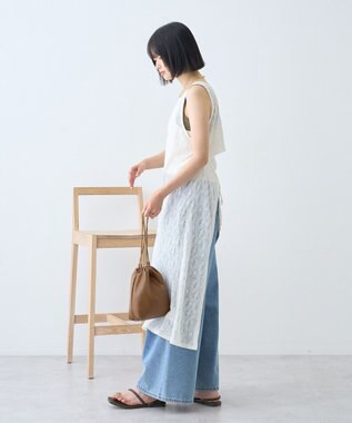 AMERICAN HOLIC レースジャガードノースリーブワンピース Ivory