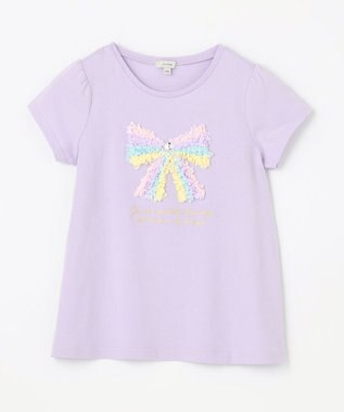 ANY KIDS モシャモシャモチーフ Ｔシャツ ラベンダー×リボン
